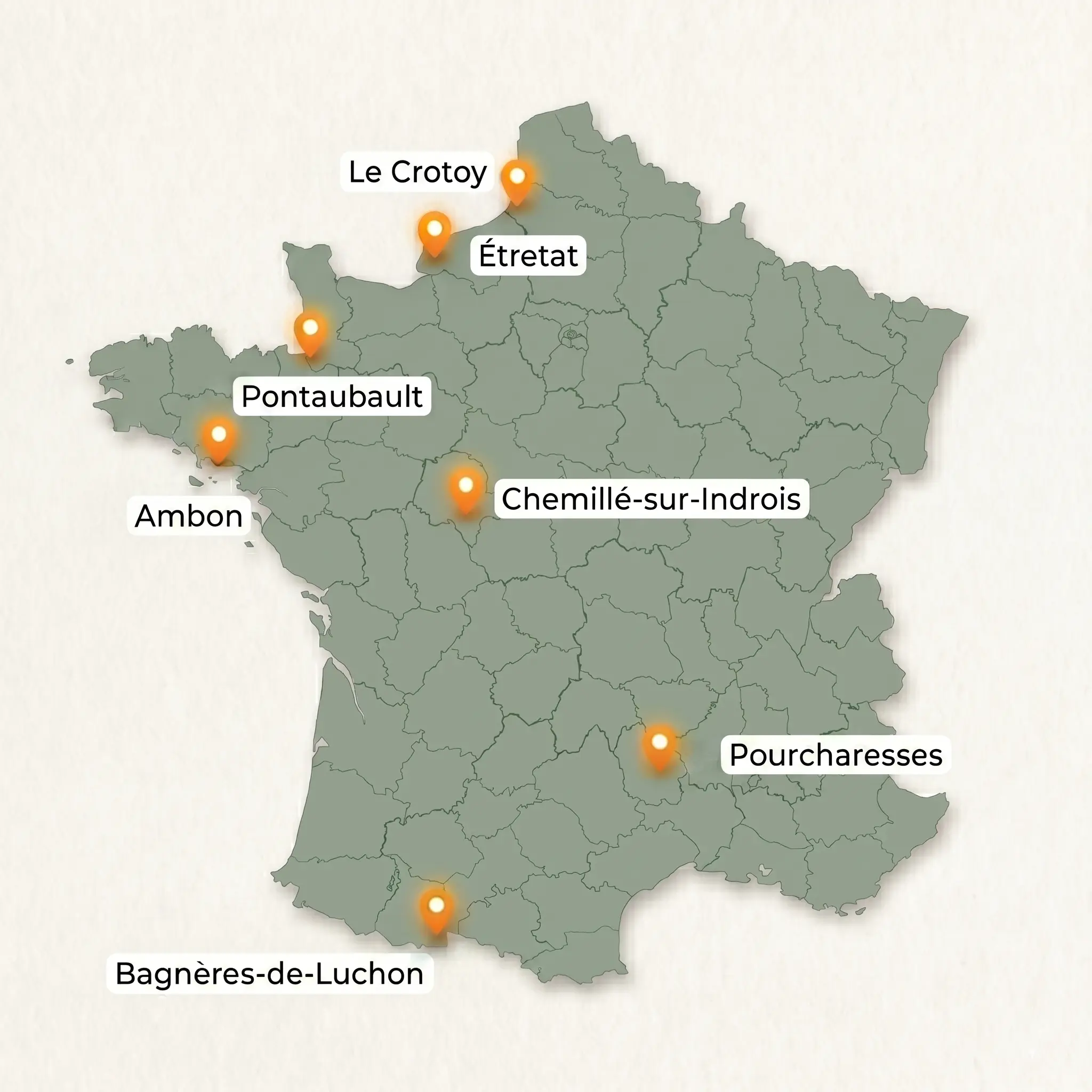 carte 7 campings Origin notag Carte de France des 7 Campings Origin